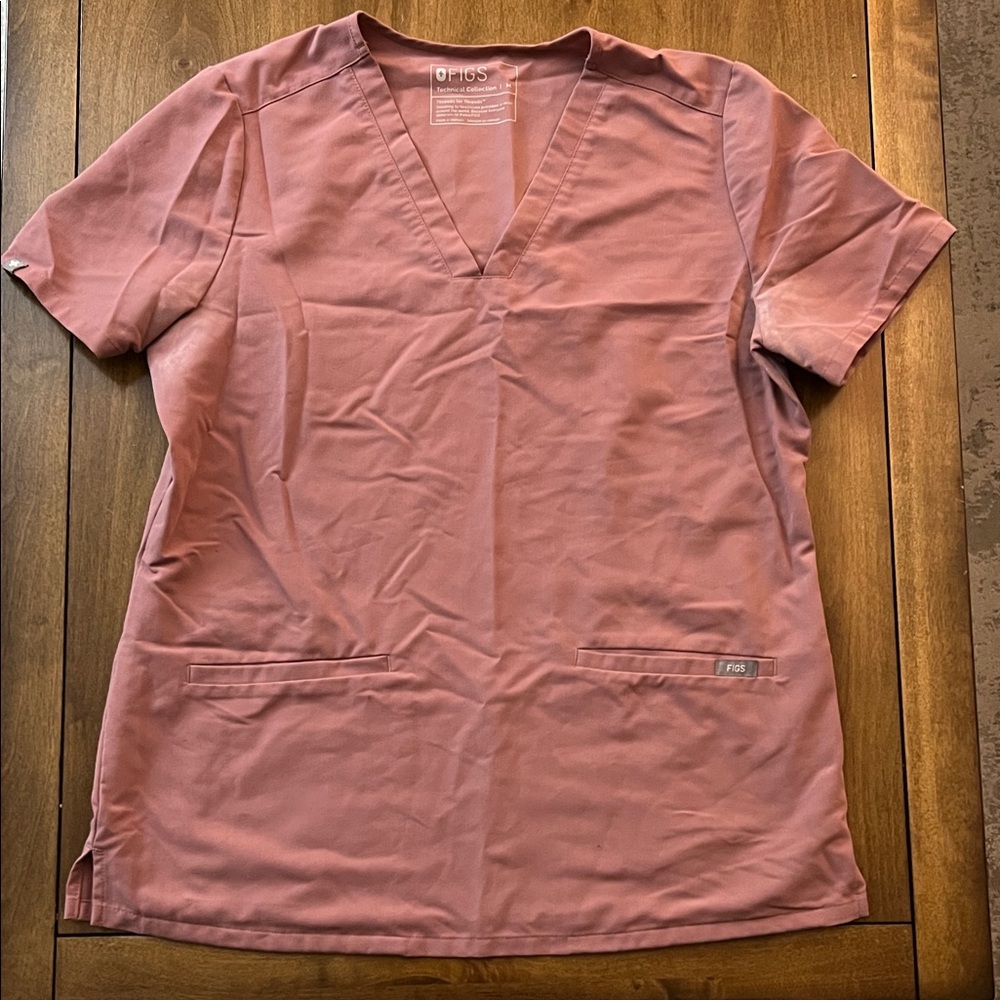 Figs Dusty Rose Short Sleeve Women's Top
